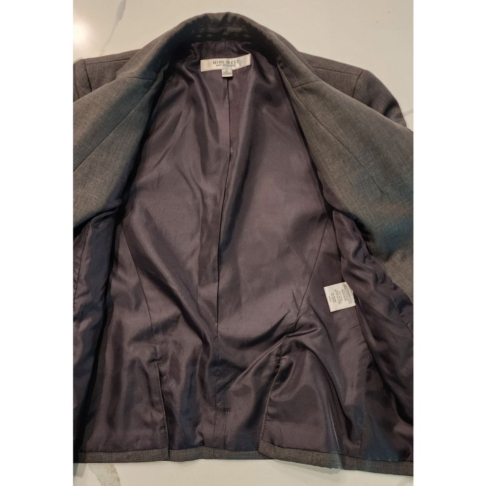 Nine West Suit Separates Career Blazer Jacket Gray Women's 4 - Picture 7 of 11